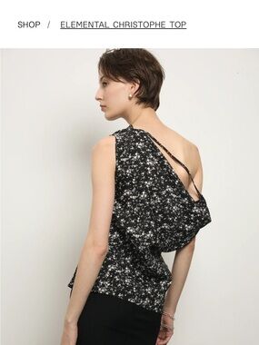 TAG Elemental Black Floral Cowl Neck Tank Top